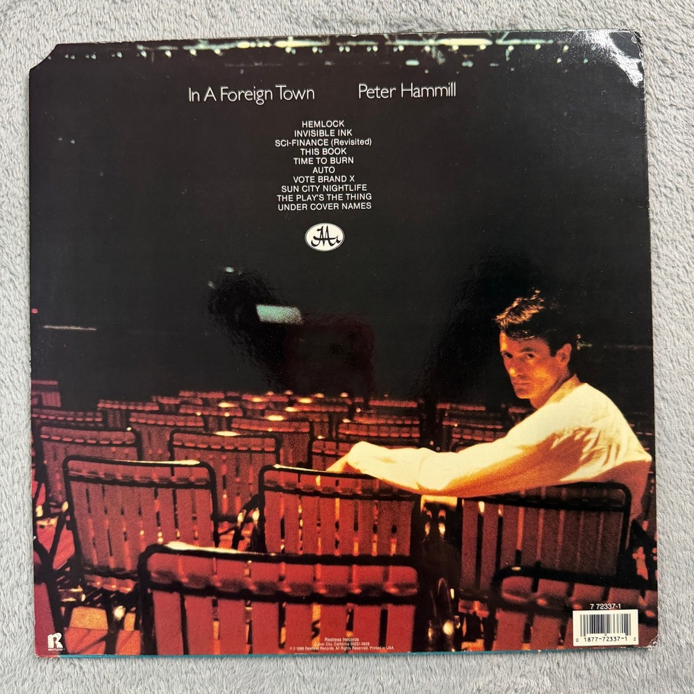 Peter Hammill In A Foreign Town Vinyl LP 1988 Restless Records 72337-1 Art Rock